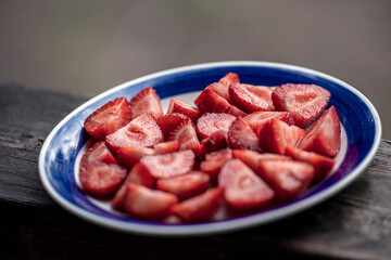 strawberries on a plate, norrland, sverige,sweden