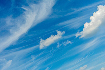Sky background with clouds soaring