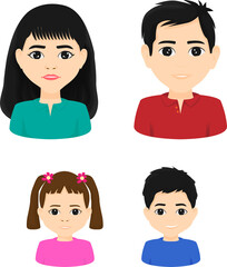 family of four... mother, father, daughter and son