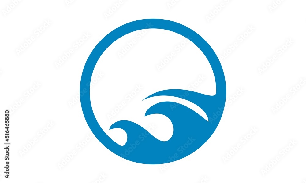 Wall mural circle water wave logo