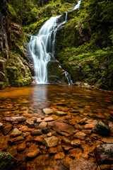 Fototapeta mountain waterfall in karkonosze national park in poland in summer obraz