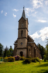 Fototapeta na wymiar catholic ancient church in polish village