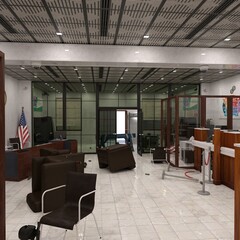 3D-Illustration of a glass and transparent office