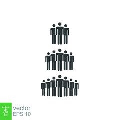 People Icon set. Simple solid style. Person, group, crowd, member, pictogram, staff, silhouette, teamwork, organization concept. Vector illustration isolated on white background EPS 10