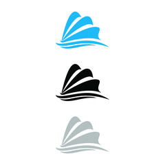 Ship boat abstract logo vector