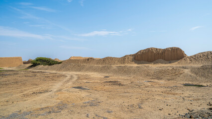Remains of the ancient walls of the Chan Chan Dynasty