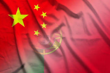 China and Portugal political flag international negotiation PRT CXR