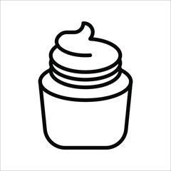 Sunscreen Line Icon. Tanning Product for Protect of UV. Suntan Lotion Outline Icon. Vector Illustration on white background