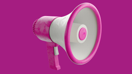 Pink megaphone with ultra-realistic texture and very high resolution - With Path Selections - angle - option 2