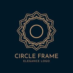 letter O circle frame elegance vector logo design