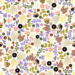 Floral seamless pattern background for fashion prints, fabric, wallpaper and all prints on background earth tone color.