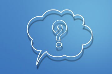 Question mark symbol for FAQ, information, problem and solution concepts. Quiz, test, survey, support, knowledge, decision.