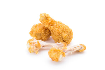 delicious crispy fried chicken, isolated on white background