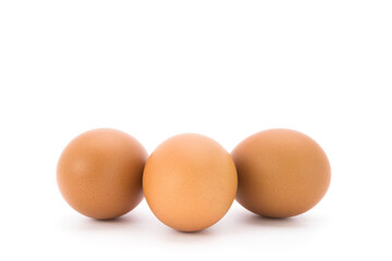 Fresh chicken eggs. Fresh organic food from farms isolated on white background.