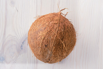 Coconut A white Wooden Background