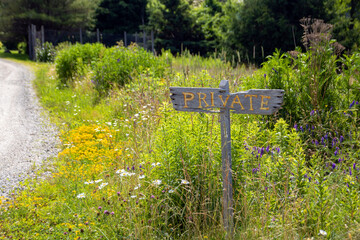 sign in a meadow
