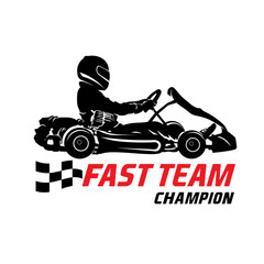 Go Kart racing design, good for event logo also tshirt and racing team logo - obrazy, fototapety, plakaty