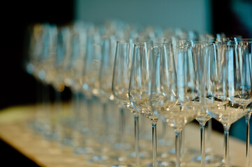 empty glass water on the table
