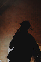 MEN IN RECORDING STUDIO, SILHOUETTE PHOTO, SILHOUETTE WITH UMBRELLA, SILHOUETTE OF MAN SMOKING CIGARETTES