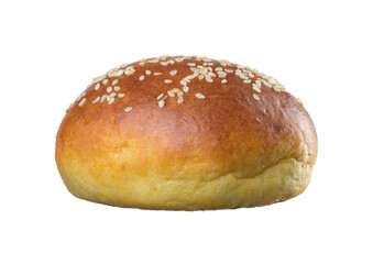 Whole round bun made of white wheat flour with sesame seeds