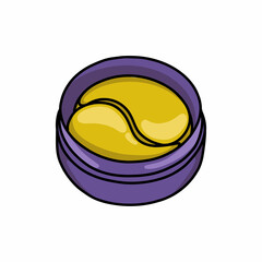 cosmetic under eye patches doodle icon, vector color line illustration