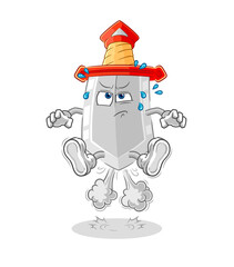 sword fart jumping illustration. character vector