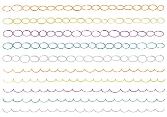 手描き風のカラフルでシンプルな飾り罫