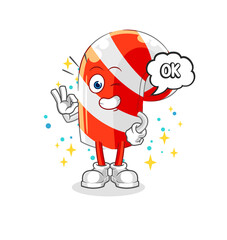 candy cane agree mascot. cartoon vector