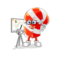 candy cane marketing character. cartoon mascot vector