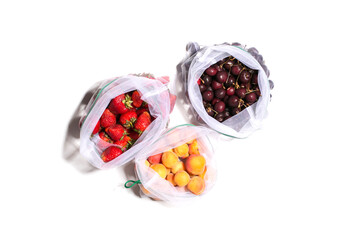 berries in eco bags, eco-friendly use 