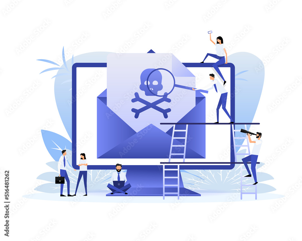Poster virus message in flat style. vector design. flat style characters. vector graphic.