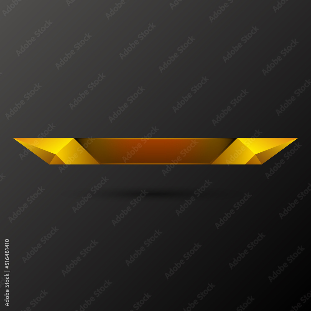 Poster gaming ui golden lower third banner for live video streaming and game development