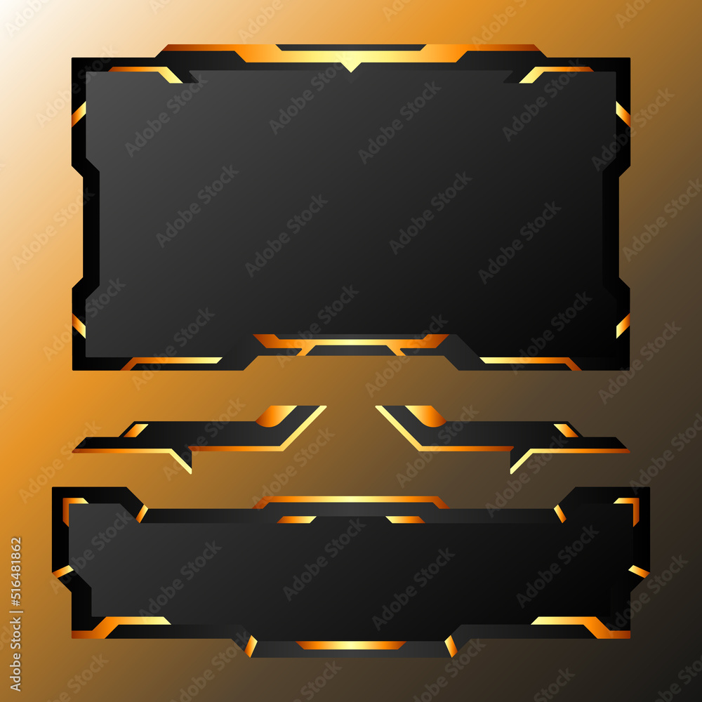 Poster abstract streaming overlay live video broadcast border frame, with lower third banners and game inte