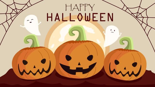 happy halloween, pumpkin, animation, motion picture