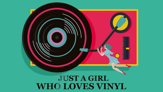 vinyl, music, vintage, record, label, animation, motion picture