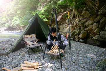 男子ソロキャン　広角