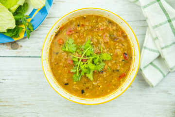 Spicy mashed mackerel mix with fermenting fish chili sauce paste, Thai style food