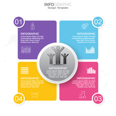 Fototapeta premium Business infographic template with 4 steps colors