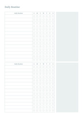 Note, scheduler, diary, calendar planner document template illustration. daily routine.