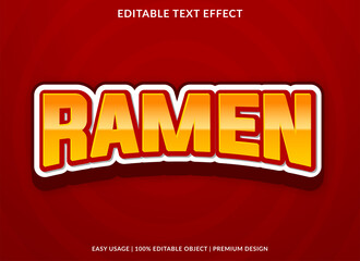 ramen editable text effect template with abstract style use for business logo and brand
