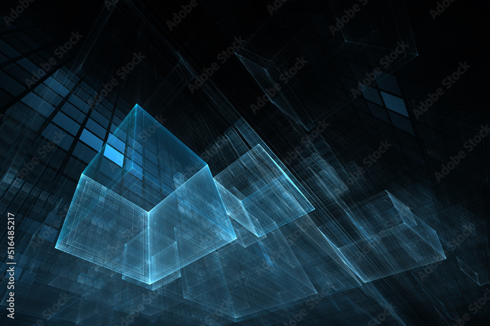 Leinwandbilder 3d rendering of a technological abstract technology background