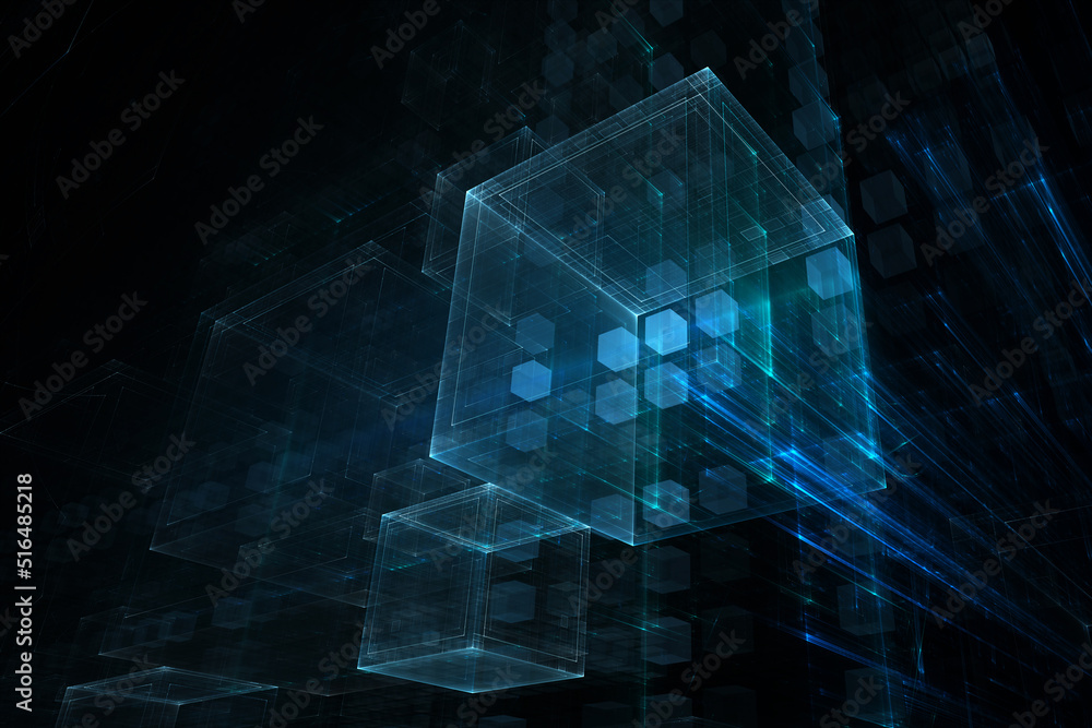 Leinwandbilder 3d rendering of a technological abstract technology background