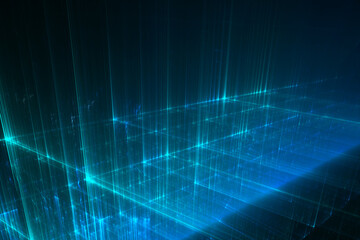 Digital abstract blue light bridge, futuristic background design illustration
