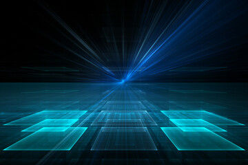 Abstract background with glowing lines, hi-tech concept - 516485214