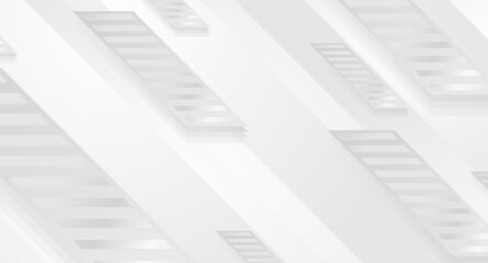 Obraz premium Grey white geometric tech abstract background. Futuristic vector design
