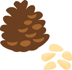 松の実と松ぼっくり