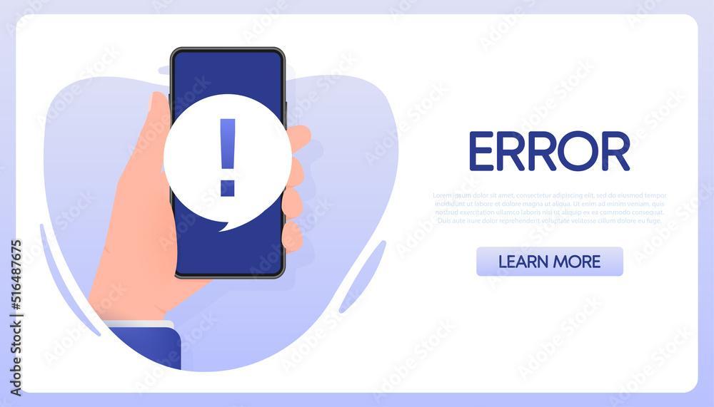 Aufkleber error smartphone vector icon. message notification icon. vector illustration.