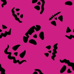 Halloween seamless spooky faces pattern for clothes print and wrapping paper and kids notebooks and accessories