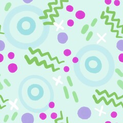 Abstract circle seamless cartoon objects pattern for clothes print and wrapping paper and notebooks