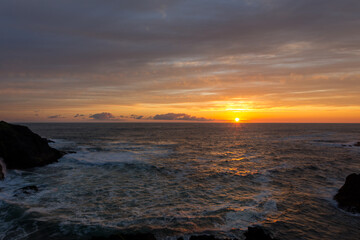 Obraz premium Beautiful sunset colors in Oregon Pacific coast